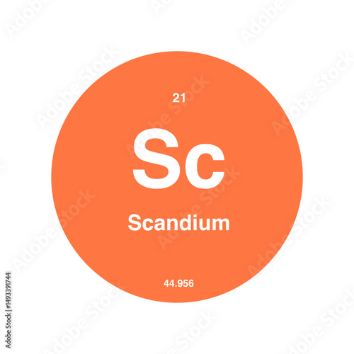scandium periodic vector isolated on transparent background
