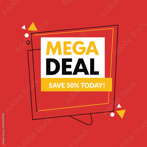 Hot Sale Banner with Fire Flames Design Element