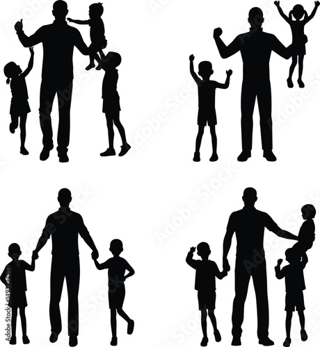 Dad silhouette svg bundle, Father's day svg bundle, Papa silhouette, Father and daughter svg, Father's day silhouette, Cut files