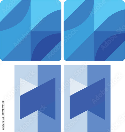 Set of Abstract blue background