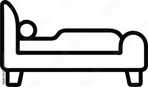 Relaxing Sleep Comfortable Bed Icon Vector Illustration