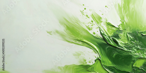 Abstract green banner with a thick layer of green color