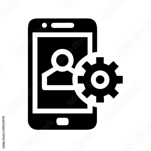 smartphone setting silhouette on transparent background for web and graphic design