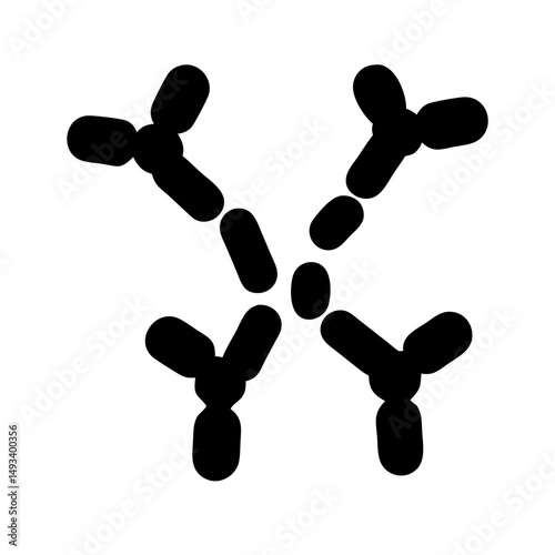 antibodies silhouette on transparent background for web and graphic design