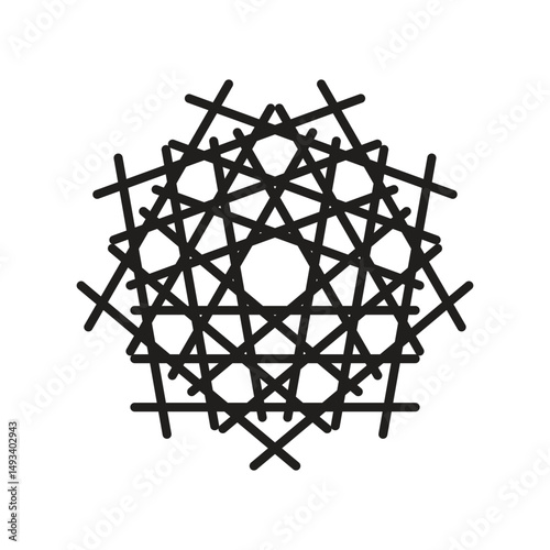 A mandala. Decorative round ornaments. Wicker design elements. Logo design for business yoga, backgrounds for posters, icons for programs and websites. The unusual shape of the flower islamic pattern