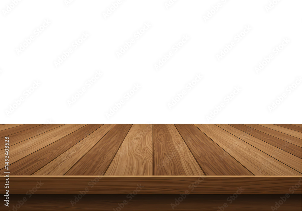 Naklejka premium Empty Wooden Table Top on Black Background Perfect for Product Displays isolated on transparent background