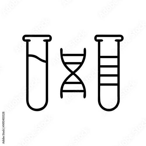 dna test tubes on transparent background for web and graphic design