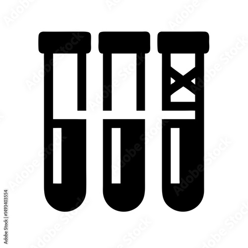 dna test tubes silhouette on transparent background for web and graphic design