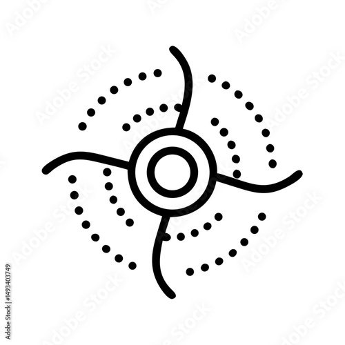dotted spinner clockwise gradient another dot on transparent background for web and graphic design