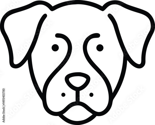 Dog Head Icon Line Art Vector Illustration for Design Projects