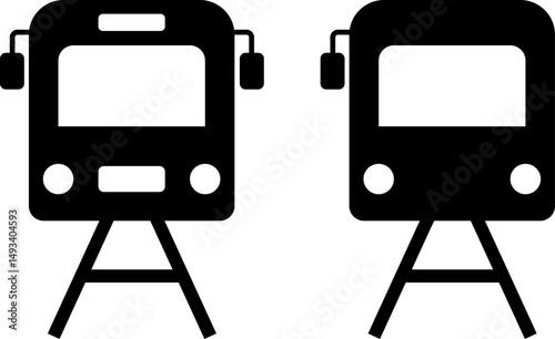 rail icon. Train symbol. Railway Station. Transportation Sign Collection. Freight Locomotive
