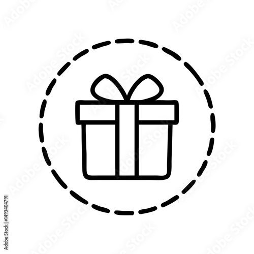 Gift box in a circle can signify a gift category on transparent background for web and graphic design