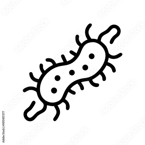 Microbial division silhouette on transparent background for web and graphic design
