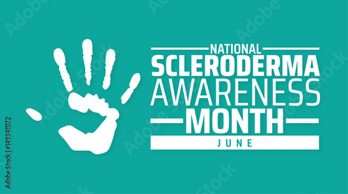 National Scleroderma Awareness Month background banner or poster design template. June Campaign for Skin Disease.