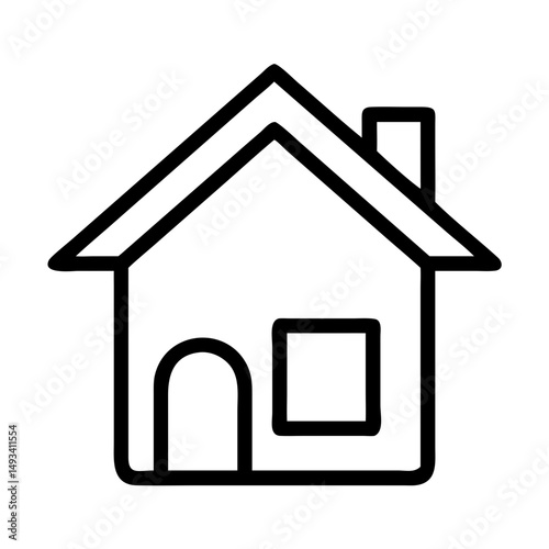 home icon on white background, Simple House Outline Icon