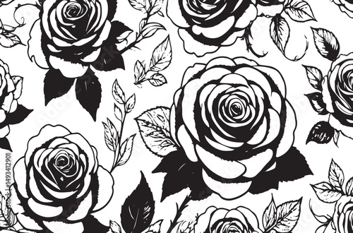 Rose Flower silhouette vector art illustration