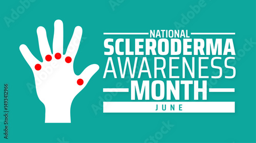 National Scleroderma Awareness Month background banner or poster design template. June Campaign for Skin Disease.