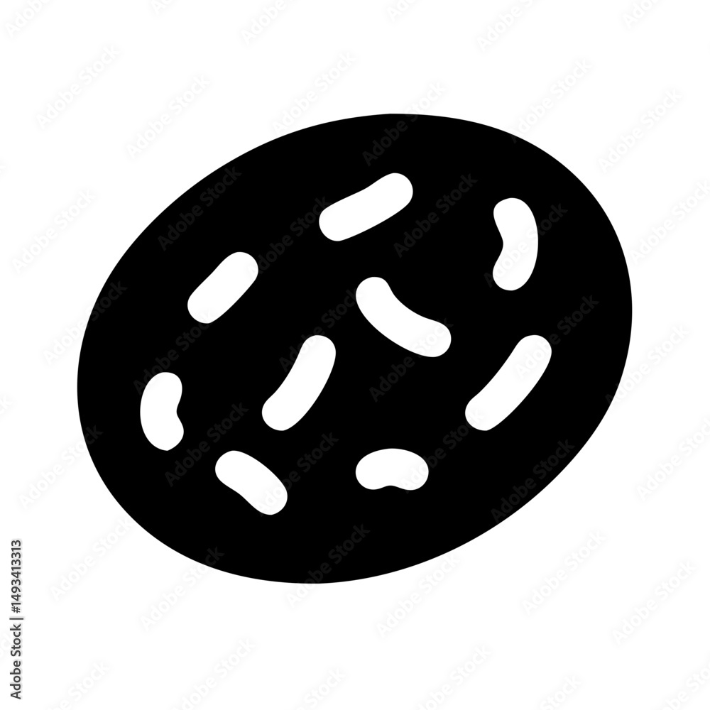 Fototapeta premium Oval bacteria bacillus silhouette on transparent background for web and graphic design