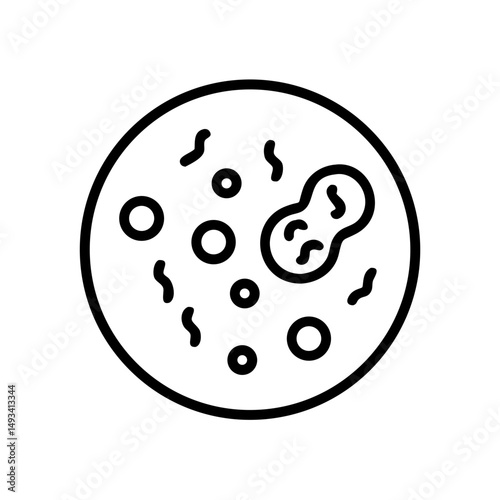 Petri dish with bacterial colonies on transparent background for web and graphic design
