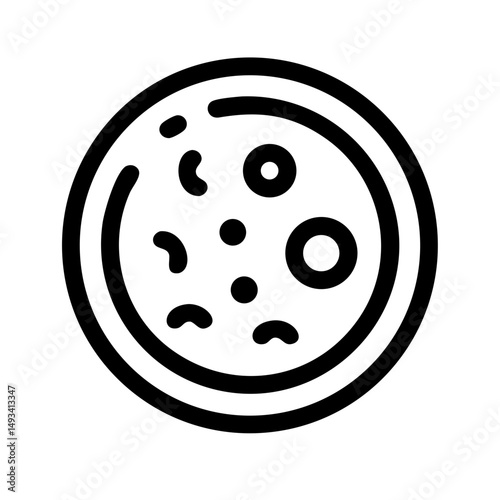 Petri dish with bacterial colonies silhouette on transparent background for web and graphic design