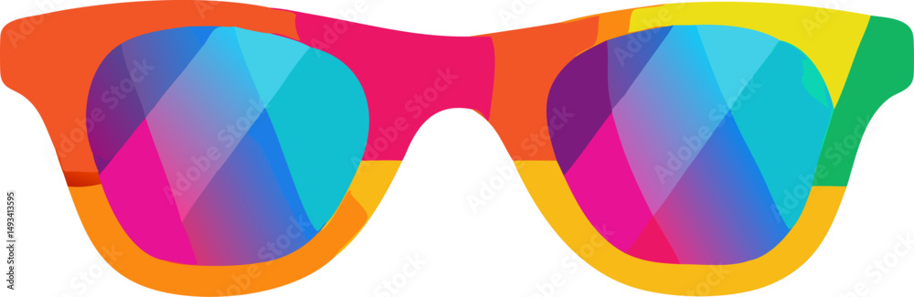 Obraz premium sunglasses color vector icon on white or transparent background