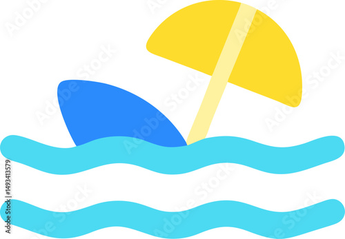 beach color vector icon  on white or transparent background