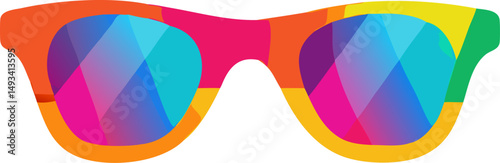 sunglasses color vector icon  on white or transparent background