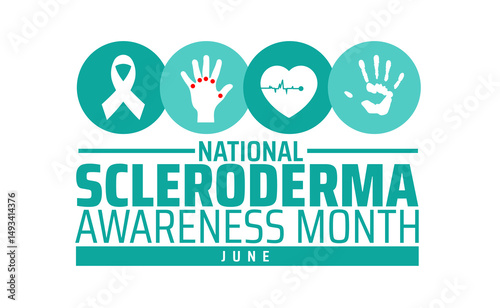 National Scleroderma Awareness Month background banner or poster design template. June Campaign for Skin Disease.