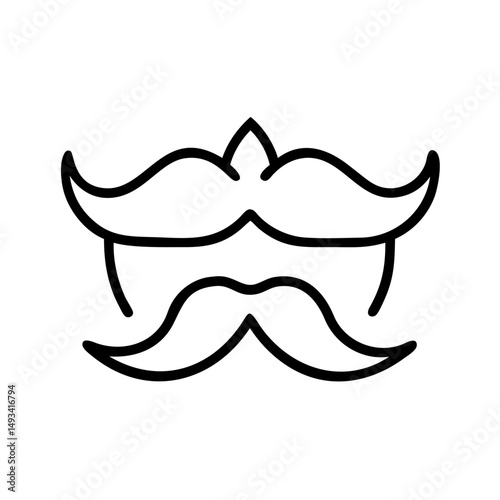 The aristocrat pointed edges regal mustache on transparent background for web and graphic design