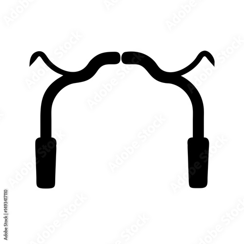 The classic handlebar wide and looping tips mustache on transparent background for web and graphic design