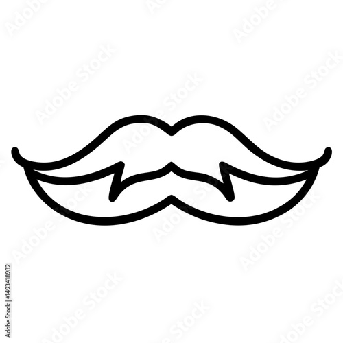 The minimalist line barely there elegance mustache on transparent background for web and graphic design