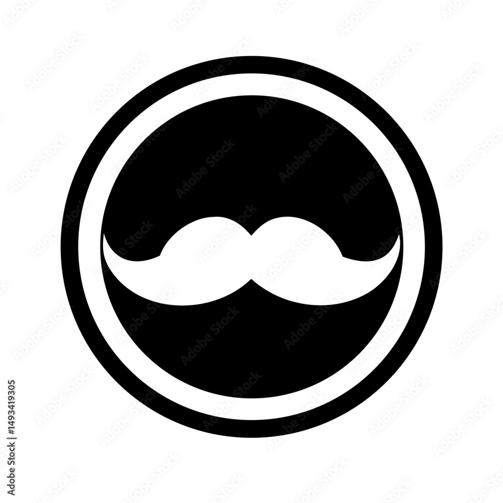 Fototapeta premium The twister dramatic circular ends mustache silhouette on transparent background for web and graphic design