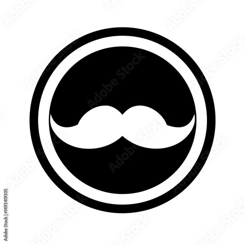 The twister dramatic circular ends mustache silhouette on transparent background for web and graphic design