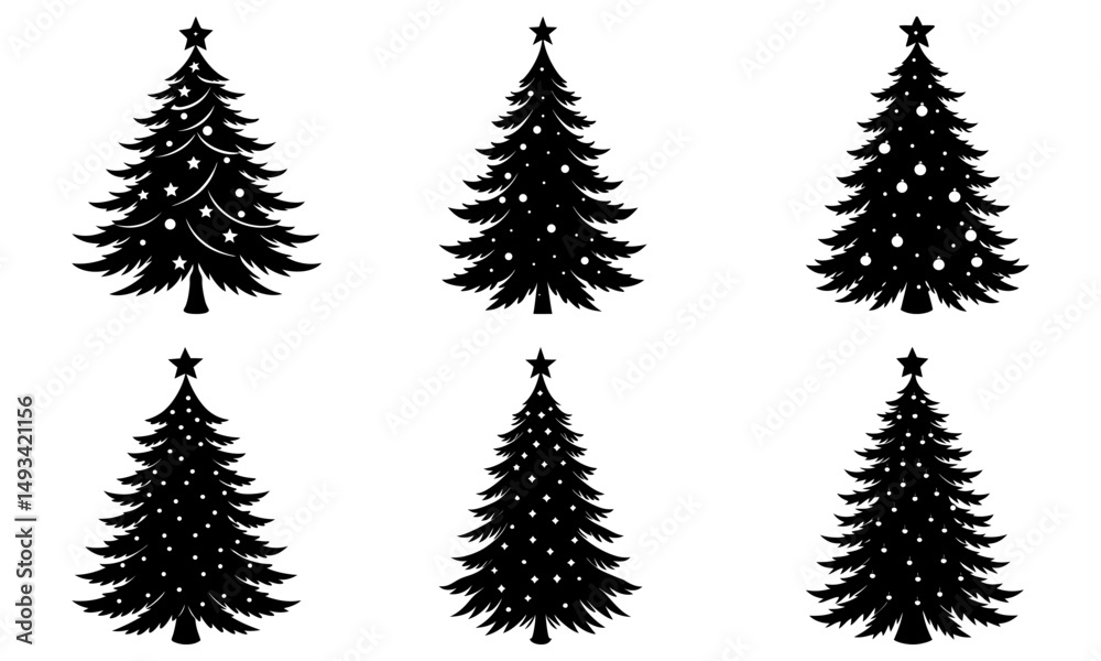 Fototapeta premium Christmas Tree Silhouette vector illustration