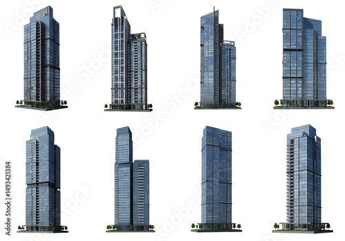 Modern Skyscraper 3D Models Free Download  HighRes Images isolated on transparent background