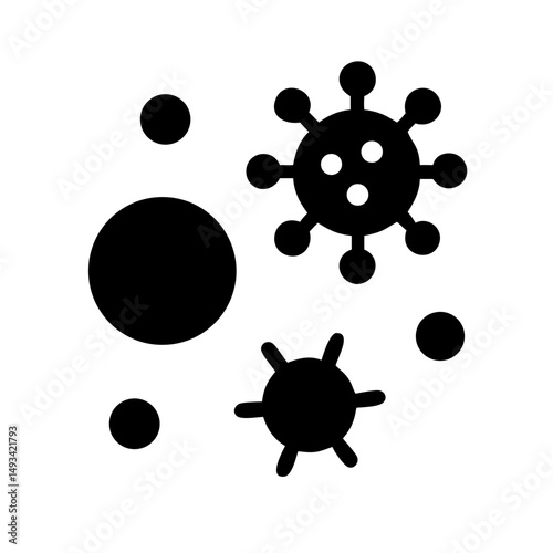 Virus particles or contagion silhouette on transparent background for web and graphic design