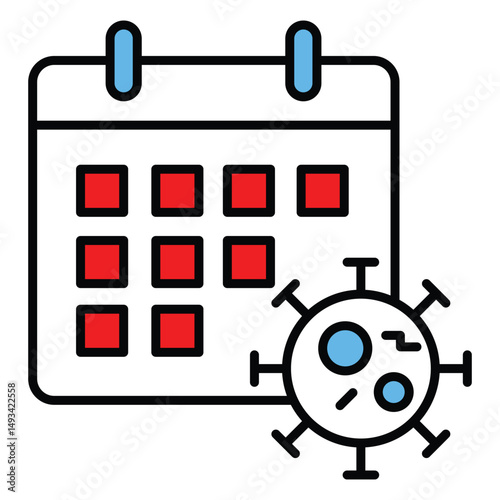 Incubation Period Vector Icon Showing Disease Progression