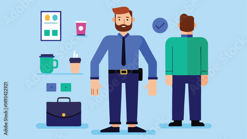 vector illustration man blue suit