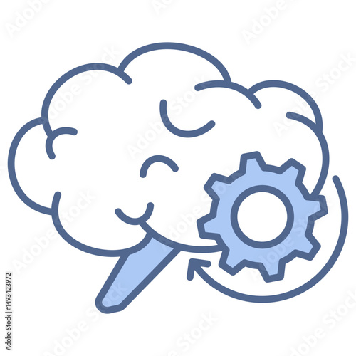 Deep Learning Blue Icon