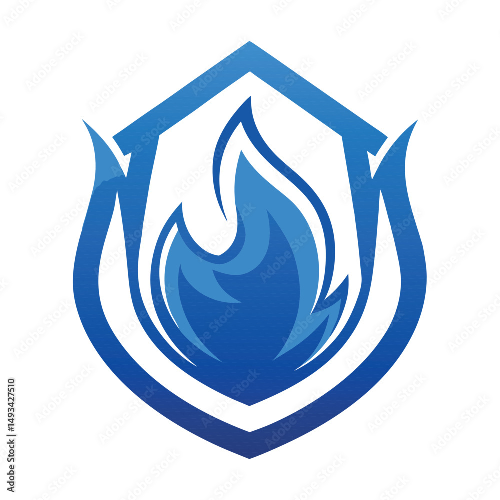 Naklejka premium Stylized Blue Flame Vector