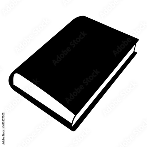 A striking silhouette of a closed book evokes a sense of mystery