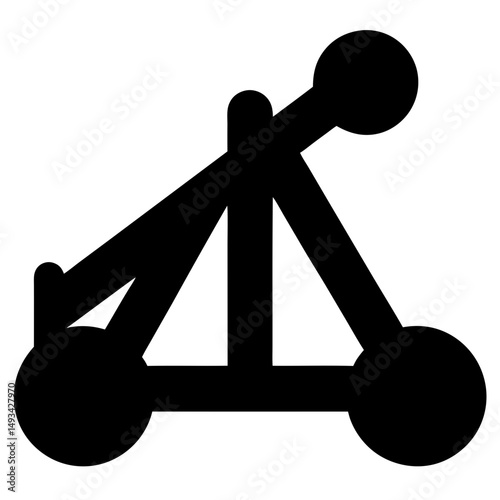 Stylized Medieval Catapult Illustration Representing Siege Warfare or Ancient Technology
