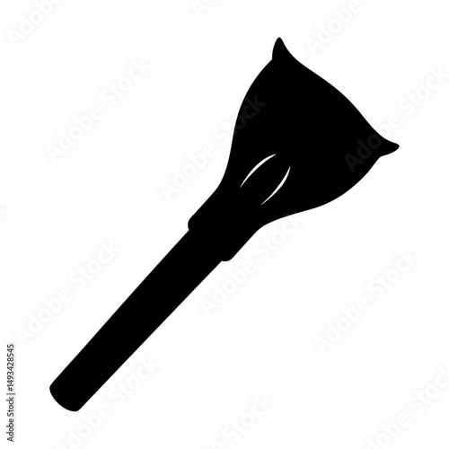 Stylized black silhouette of a torc or torque neck ring on white