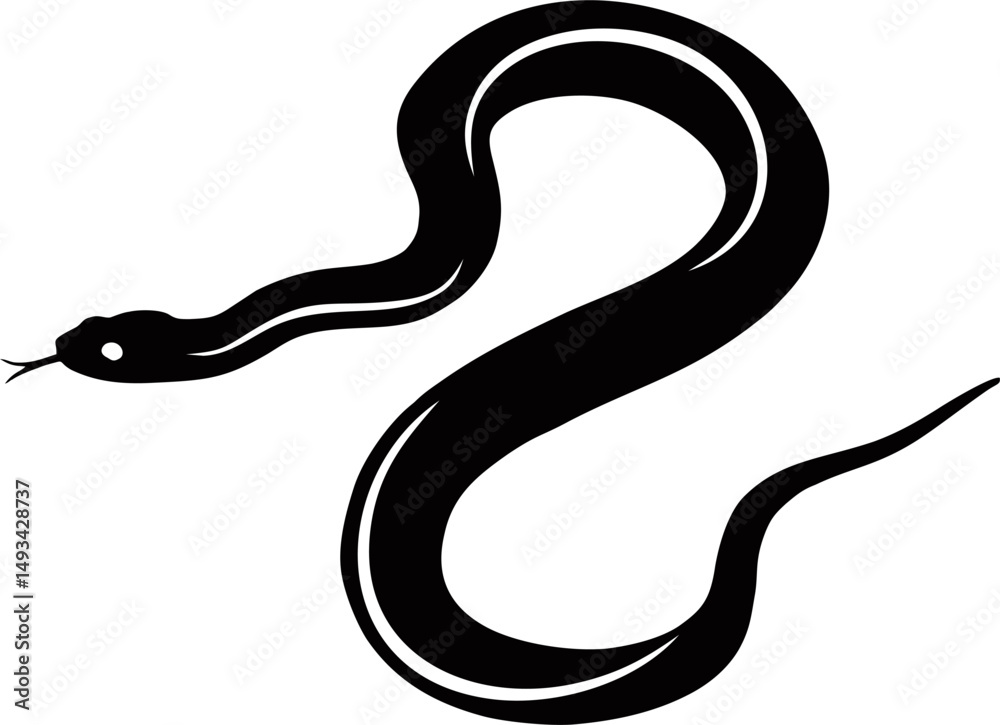 Obraz premium snake vector silhouette on transparent background
