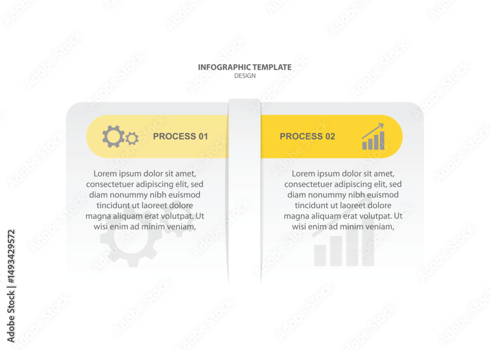 2 step infographic design. schedule concept with paper layout. can be used for workflow illustration