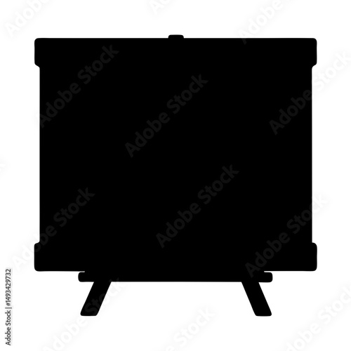 Blackboard silhouette with an easel stand, perfect for presentations and education