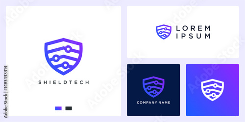 Shield tech logo design idea