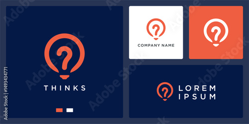 Think idea logo with question mark symbol