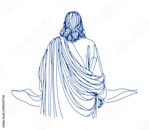 line art sketch drawing- jesus christ the redeemer (artwork 3)