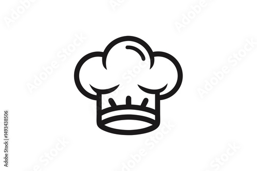 Vector illustration of a chef hat design suitable for culinary themes and food-related projects in a minimalist style